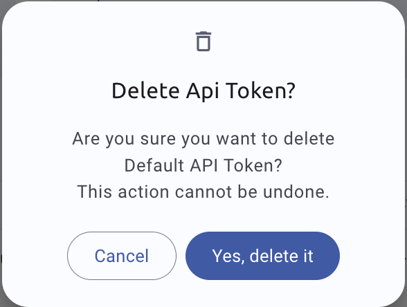 Delete API token
