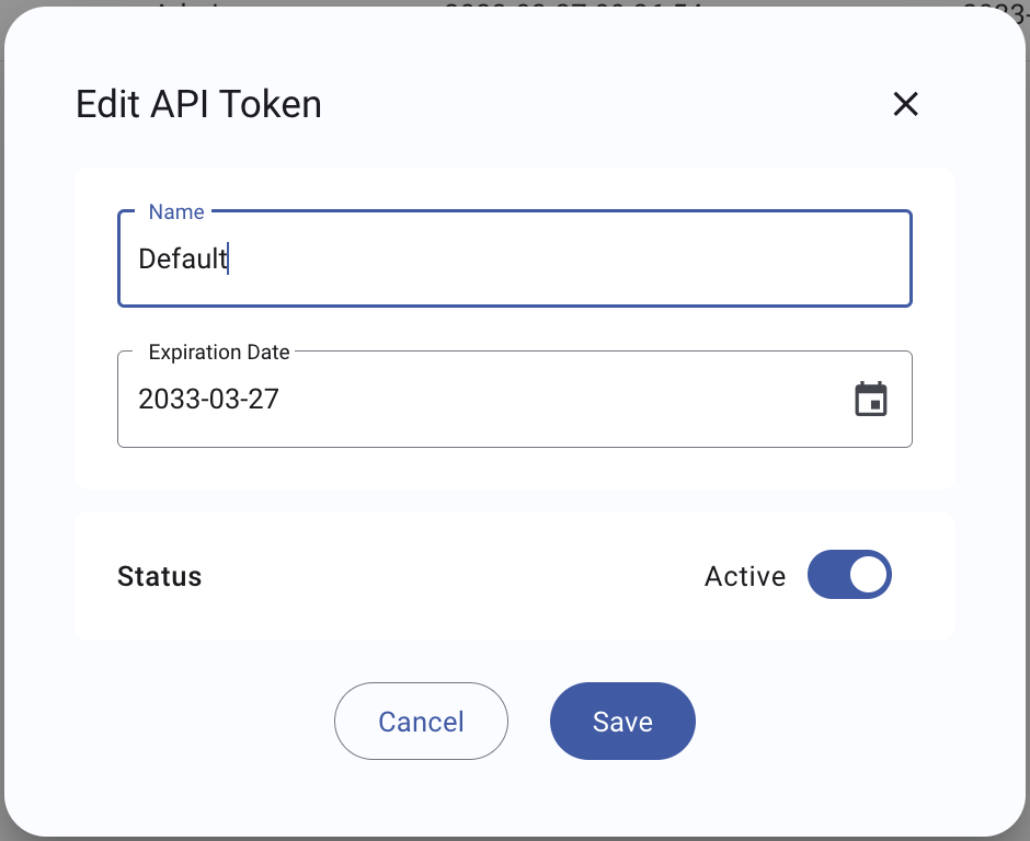 Edit API token