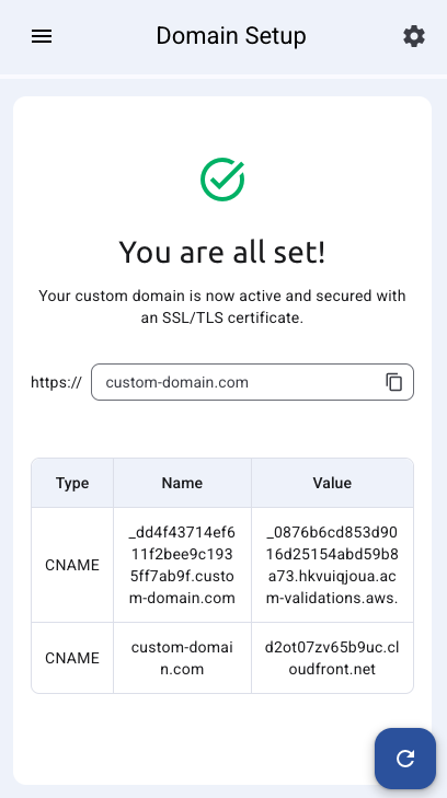 Domain Page Final Step Mobile